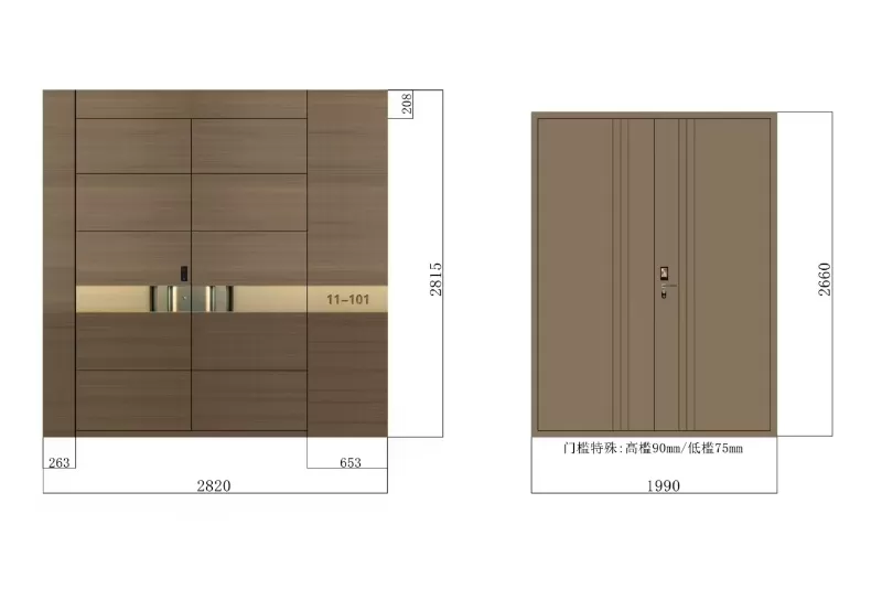 Aluminum Thermal Break Hidden Hinge Entry Door