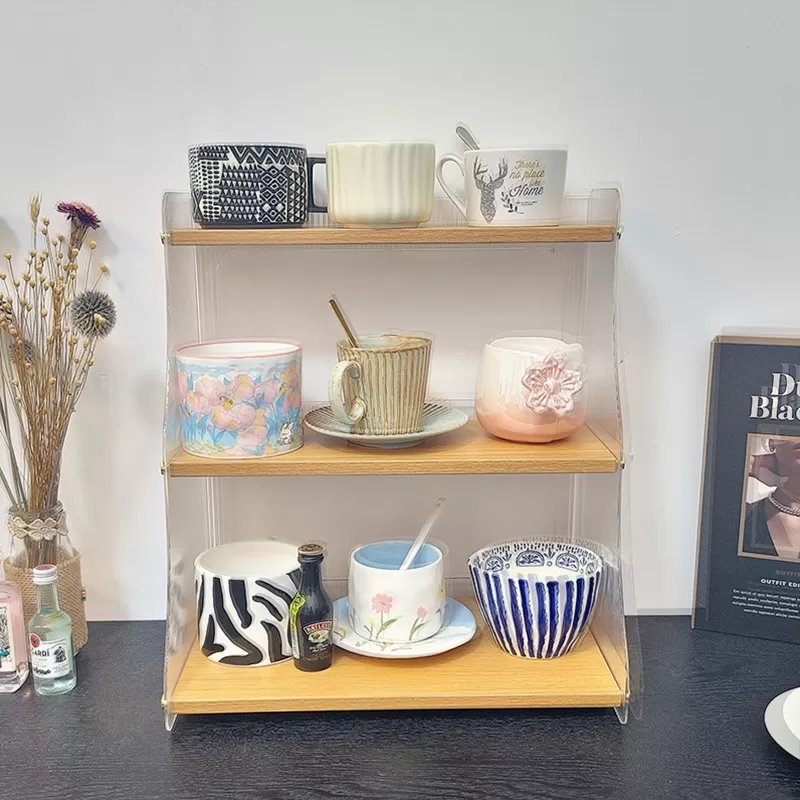 Customization acrylic and solid wooden cup holder