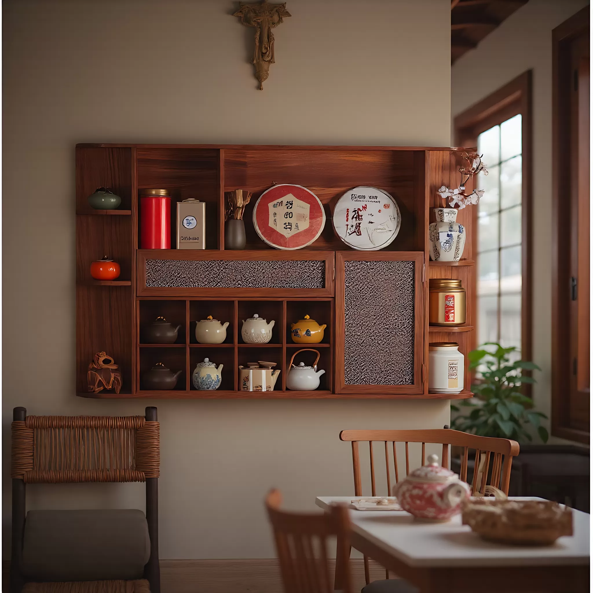 Elegant Fusion of Solid Wood and Acrylic Glass