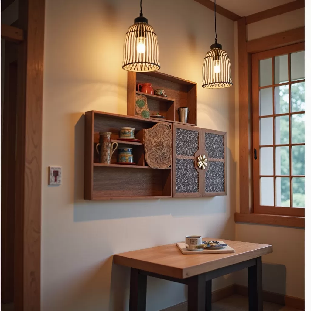 Elegant Fusion of Solid Wood and Acrylic Glass
