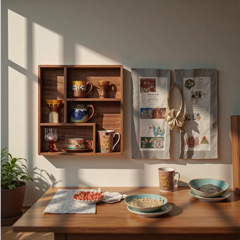 Wooden Wall Mounted Opening Storage Rack for home decoration