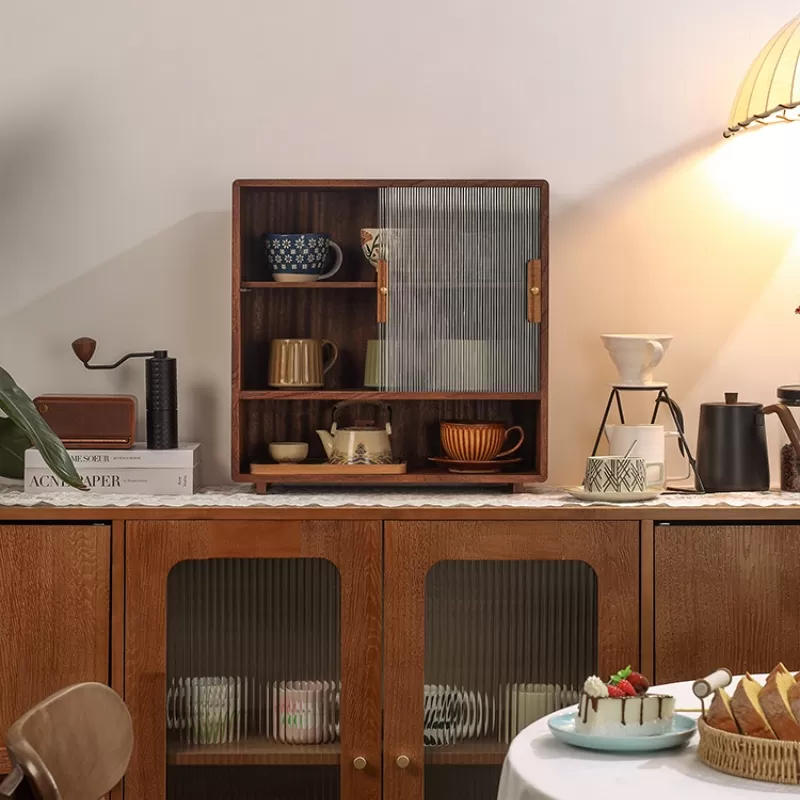 Vintage Desktop Rack Rustic Wooden Coffee cups Storage Holder