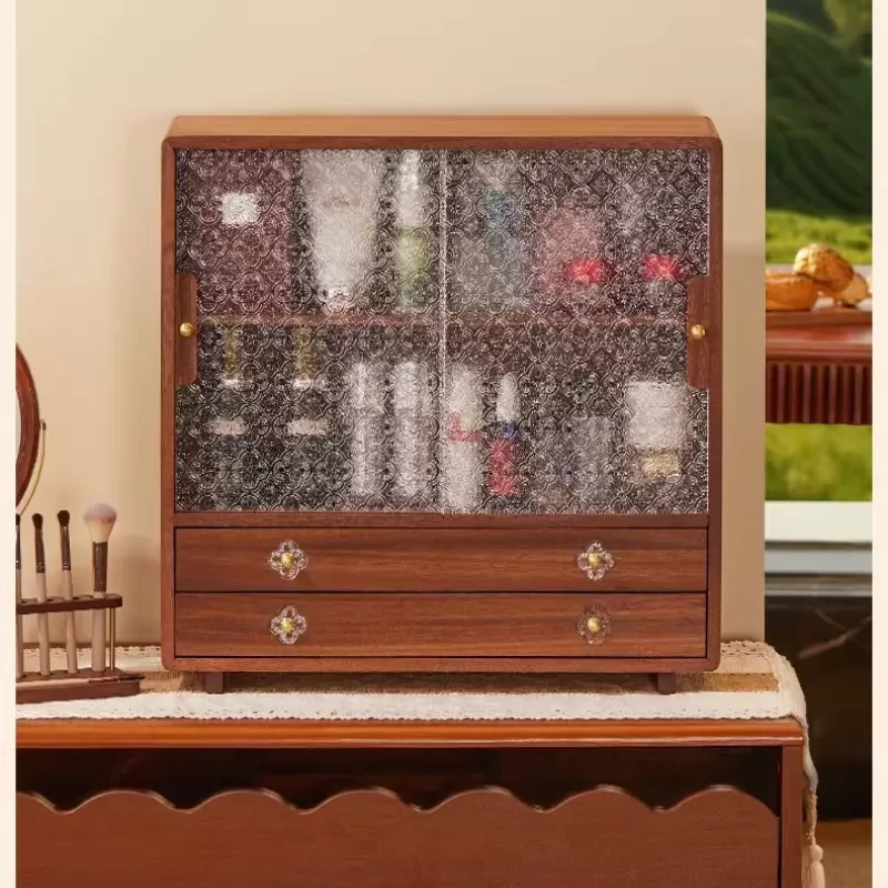 Vintage Jewelry Storage Case Wooden Large Drawer Organizer