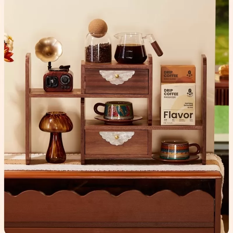 Multifunctional Wood Table Stand Countertop Spice Rack for cups
