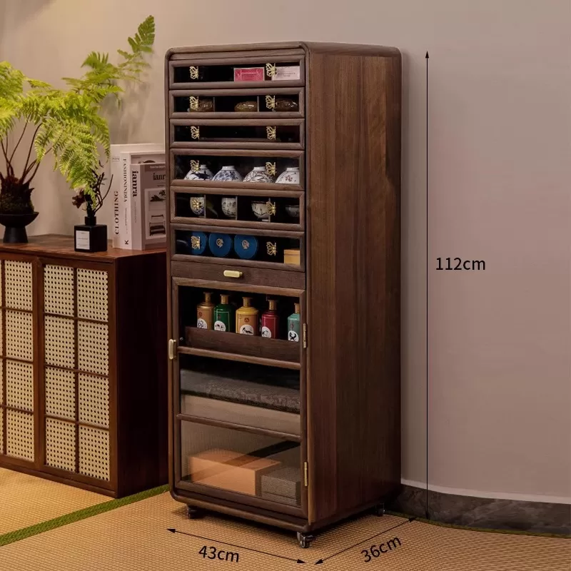 Wood Jewelry Necklace Bracelet Earrings Rings Display Storage Cabinet for Women Accessories