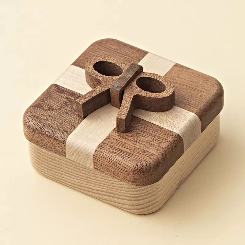 Black walnut solid wood storage portable jewelry box