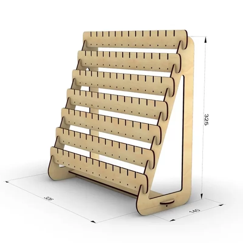 Wooden jewelry earrings accessories shopping mall storage rack