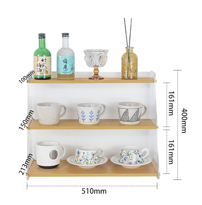 Acrylic and solid wood combination cup holder
