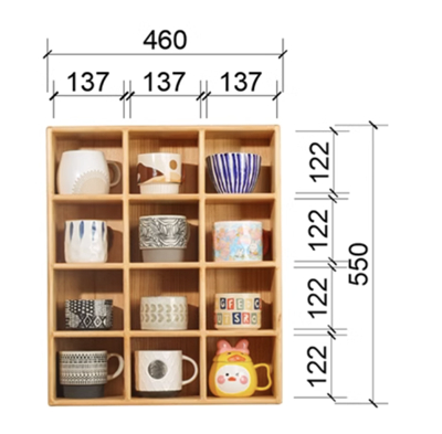 Mortise-and-Tenon Structure No-Assembly Wall-Mounted Solid Wood Cup Rack