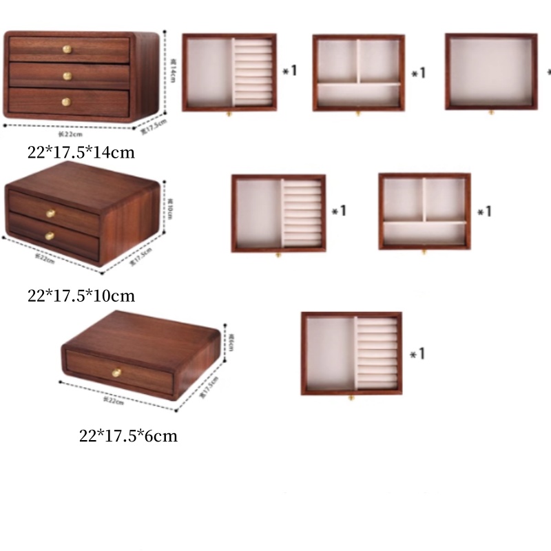 1/2/3/4/5/6 Layers Custom Luxury Large Wooden Jewelry Box Necklace Ring Earring Case Storage Organizer