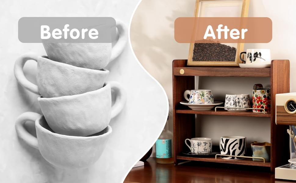 Walnut Wood/Cherry Wood Mug Organizer