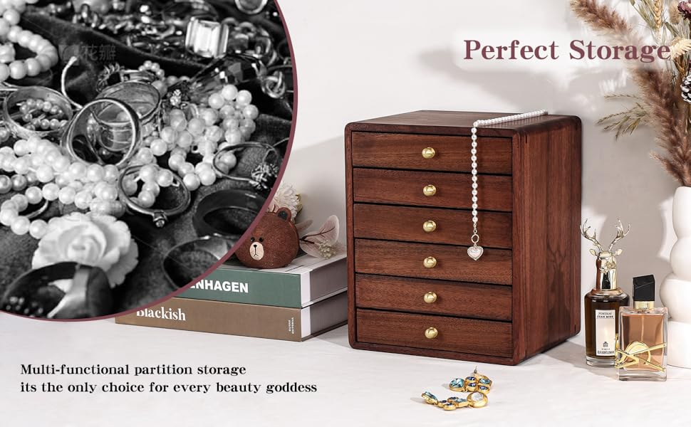 1/2/3/4/5/6 Layers Custom Luxury Large Wooden Jewelry Box Necklace Ring Earring Case Storage Organizer