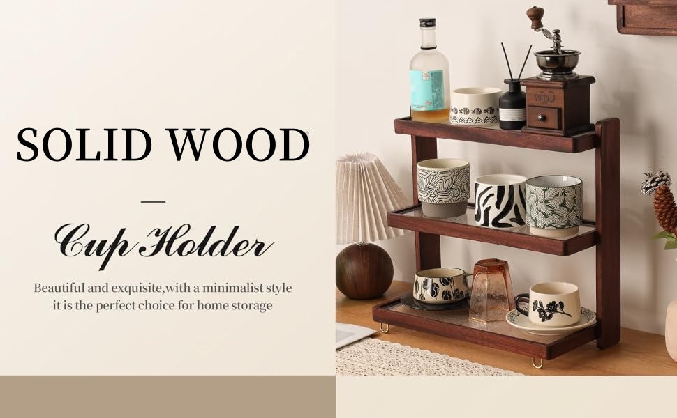 Wooden Sorting Shelf Organizer for Cups Bottles