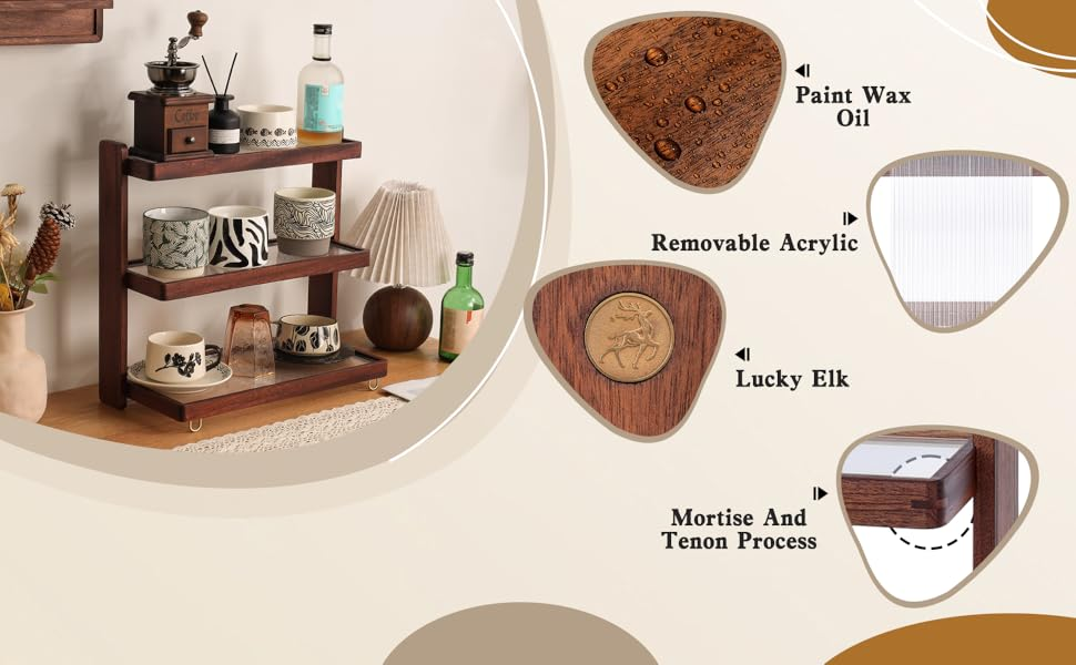 Wooden Sorting Shelf Organizer for Cups Bottles